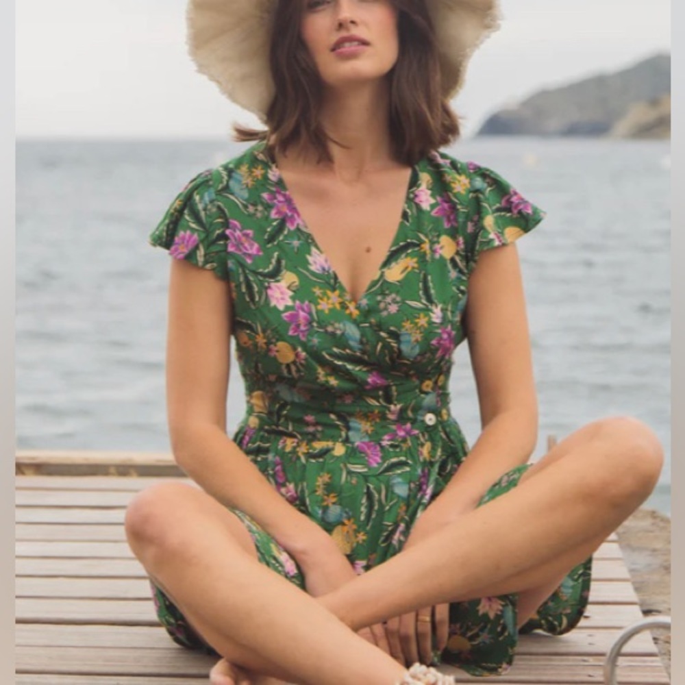 Adele Mini Dress Tamga Designs Wrap CottageCore Sustainable Small Business